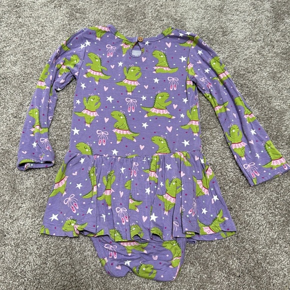 Little Bum Bums/Bums & Roses Dinosaur Ballerina Bodysuit Twirl - Picture 6 of 7